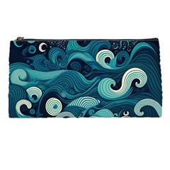 Waves Ocean Sea Abstract Whimsical Abstract Art Pencil Case by Cowasu