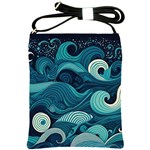 Waves Ocean Sea Abstract Whimsical Abstract Art Shoulder Sling Bag Front