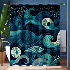 Waves Ocean Sea Abstract Whimsical Abstract Art Shower Curtain 60  X 72  (medium)  by Cowasu