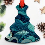 Waves Ocean Sea Abstract Whimsical Abstract Art Christmas Tree Ornament (Two Sides) Back