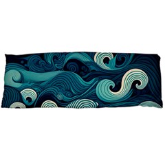 Waves Ocean Sea Abstract Whimsical Abstract Art Body Pillow Case (dakimakura) by Cowasu