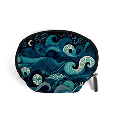 Waves Ocean Sea Abstract Whimsical Abstract Art Accessory Pouch (small) by Cowasu