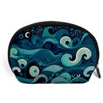 Waves Ocean Sea Abstract Whimsical Abstract Art Accessory Pouch (Large) Front