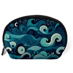 Waves Ocean Sea Abstract Whimsical Abstract Art Accessory Pouch (Large) Back