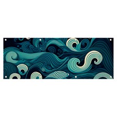 Waves Ocean Sea Abstract Whimsical Abstract Art Banner And Sign 8  X 3  by Cowasu