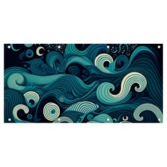 Waves Ocean Sea Abstract Whimsical Abstract Art Banner And Sign 8  X 4  by Cowasu