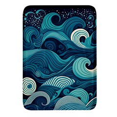 Waves Ocean Sea Abstract Whimsical Abstract Art Rectangular Glass Fridge Magnet (4 Pack) by Cowasu