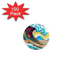 Ai Generated Waves Ocean Sea Tsunami Nautical Blue Sea (2) 1  Mini Magnets (100 Pack)  by Cowasu