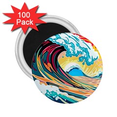 Ai Generated Waves Ocean Sea Tsunami Nautical Blue Sea (2) 2 25  Magnets (100 Pack)  by Cowasu