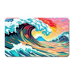 Ai Generated Waves Ocean Sea Tsunami Nautical Blue Sea (2) Magnet (rectangular) by Cowasu