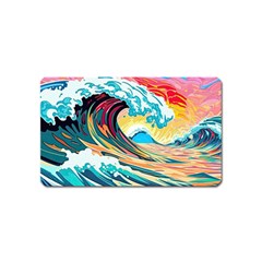 Ai Generated Waves Ocean Sea Tsunami Nautical Blue Sea (2) Magnet (name Card) by Cowasu