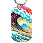 Ai Generated Waves Ocean Sea Tsunami Nautical Blue Sea (2) Dog Tag (Two Sides) Front