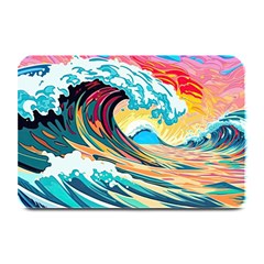 Ai Generated Waves Ocean Sea Tsunami Nautical Blue Sea (2) Plate Mats by Cowasu