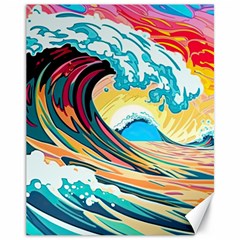 Ai Generated Waves Ocean Sea Tsunami Nautical Blue Sea (2) Canvas 11  X 14  by Cowasu