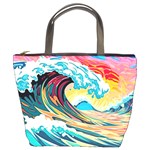 Ai Generated Waves Ocean Sea Tsunami Nautical Blue Sea (2) Bucket Bag Front