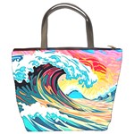 Ai Generated Waves Ocean Sea Tsunami Nautical Blue Sea (2) Bucket Bag Back