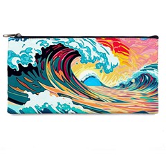 Ai Generated Waves Ocean Sea Tsunami Nautical Blue Sea (2) Pencil Case by Cowasu