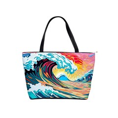 Ai Generated Waves Ocean Sea Tsunami Nautical Blue Sea (2) Classic Shoulder Handbag by Cowasu