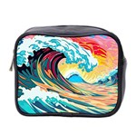 Ai Generated Waves Ocean Sea Tsunami Nautical Blue Sea (2) Mini Toiletries Bag (Two Sides) Front