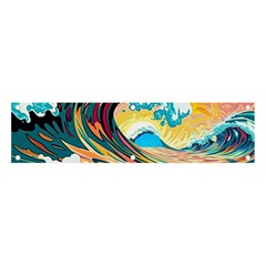 Ai Generated Waves Ocean Sea Tsunami Nautical Blue Sea (2) Banner And Sign 4  X 1  by Cowasu