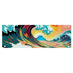 Ai Generated Waves Ocean Sea Tsunami Nautical Blue Sea (2) Banner And Sign 6  X 2  by Cowasu