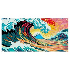 Ai Generated Waves Ocean Sea Tsunami Nautical Blue Sea (2) Banner And Sign 8  X 4  by Cowasu