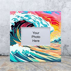 Ai Generated Waves Ocean Sea Tsunami Nautical Blue Sea (2) White Box Photo Frame 4  X 6  by Cowasu