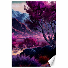 Landscape Landscape Painting Purple Purple Trees Canvas 24  X 36  by Cowasu