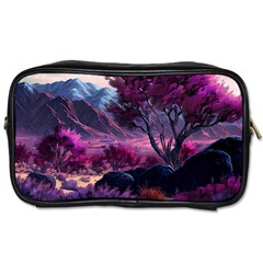 Landscape Landscape Painting Purple Purple Trees Toiletries Bag (two Sides) by Cowasu