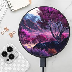 Landscape Landscape Painting Purple Purple Trees Wireless Fast Charger(black) by Cowasu