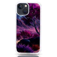 Landscape Landscape Painting Purple Purple Trees Iphone 13 Mini Tpu Uv Print Case by Cowasu