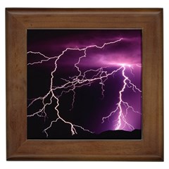 Storm Flashlight Space Nature Framed Tile by Cowasu