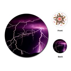 Storm Flashlight Space Nature Playing Cards Single Design (round)