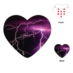 Storm Flashlight Space Nature Playing Cards Single Design (heart) by Cowasu