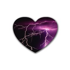 Storm Flashlight Space Nature Rubber Coaster (heart) by Cowasu