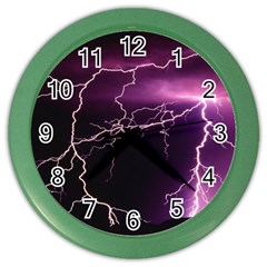 Storm Flashlight Space Nature Color Wall Clock by Cowasu