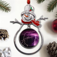 Storm Flashlight Space Nature Metal Snowman Ornament