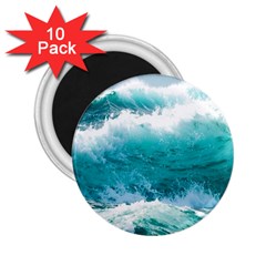 Ai Generated Waves Ocean Sea Tsunami Nautical Blue Sea 2 25  Magnets (10 Pack)  by Cowasu