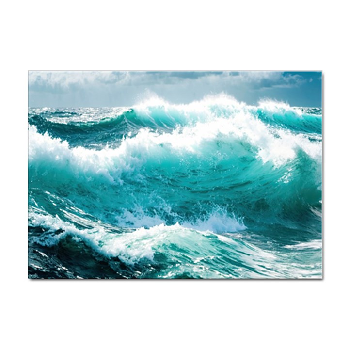 Ai Generated Waves Ocean Sea Tsunami Nautical Blue Sea Sticker A4 (100 pack)