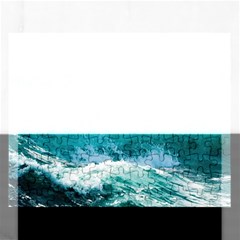 Ai Generated Waves Ocean Sea Tsunami Nautical Blue Sea Rectangular Jigsaw Puzzl by Cowasu