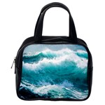 Ai Generated Waves Ocean Sea Tsunami Nautical Blue Sea Classic Handbag (Two Sides) Back