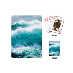 Ai Generated Waves Ocean Sea Tsunami Nautical Blue Sea Playing Cards Single Design (mini) by Cowasu