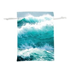 Ai Generated Waves Ocean Sea Tsunami Nautical Blue Sea Lightweight Drawstring Pouch (l) by Cowasu