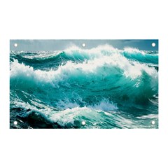 Ai Generated Waves Ocean Sea Tsunami Nautical Blue Sea Banner And Sign 5  X 3  by Cowasu