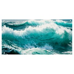 Ai Generated Waves Ocean Sea Tsunami Nautical Blue Sea Banner And Sign 8  X 4  by Cowasu