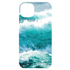 Ai Generated Waves Ocean Sea Tsunami Nautical Blue Sea Iphone 14 Plus Black Uv Print Case by Cowasu