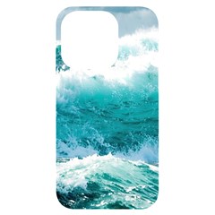 Ai Generated Waves Ocean Sea Tsunami Nautical Blue Sea Iphone 14 Pro Black Uv Print Case by Cowasu