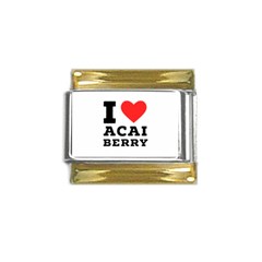 I Love Acai Berry Gold Trim Italian Charm (9mm) by ilovewhateva