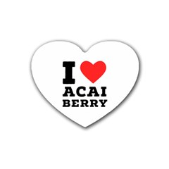 I Love Acai Berry Rubber Coaster (heart) by ilovewhateva