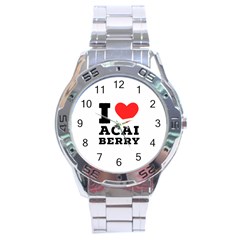 I Love Acai Berry Stainless Steel Analogue Watch by ilovewhateva